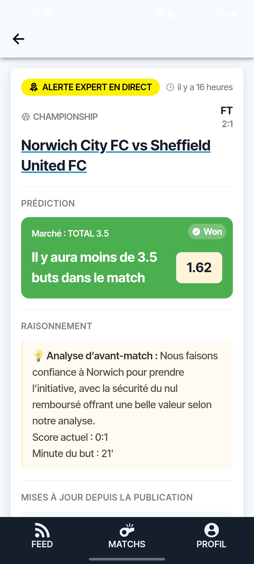 Alerte en direct