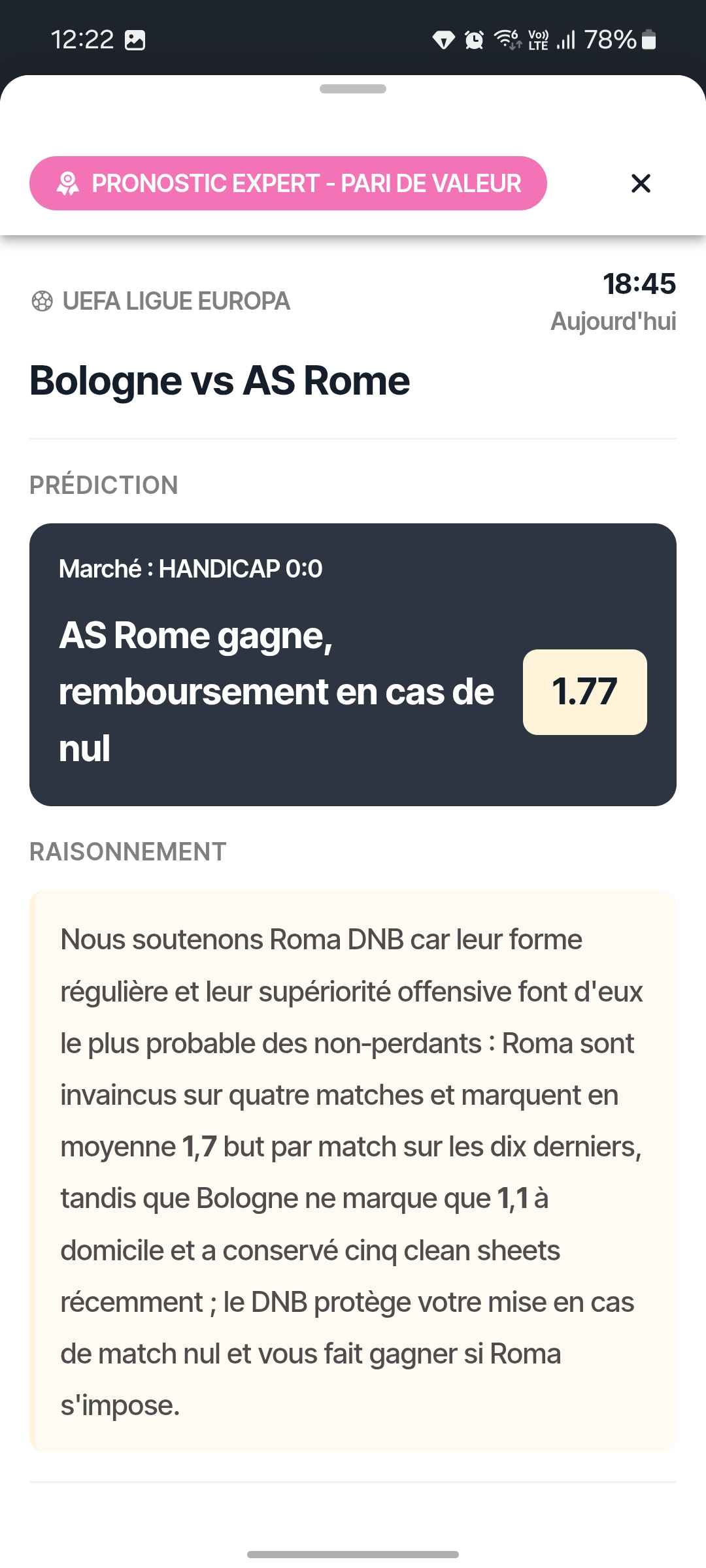 Analyse du match